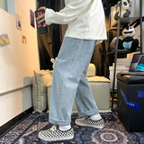 四季新款港风牛仔裤宽松休闲裤直筒9分裤XZ214-8909，男装牛仔裤，星座1204-3