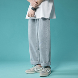 21新款港风印花休闲直筒牛仔裤XZ214-8908-P45，男装牛仔裤，星座1204-3