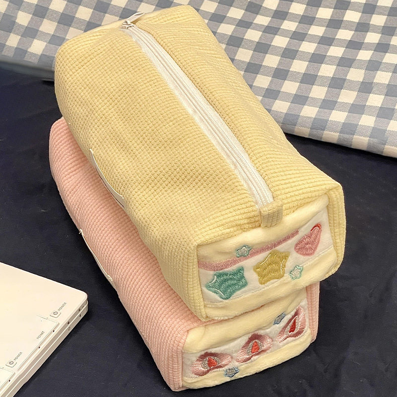 奶油三明治笔袋果冻草莓ins高颜值可爱化妆包学生简约文具收纳袋