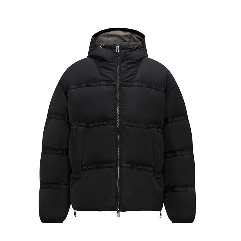 ARMANI/阿玛尼23年秋冬新品连帽羽绒服抗寒保暖过冬领导夹克外套