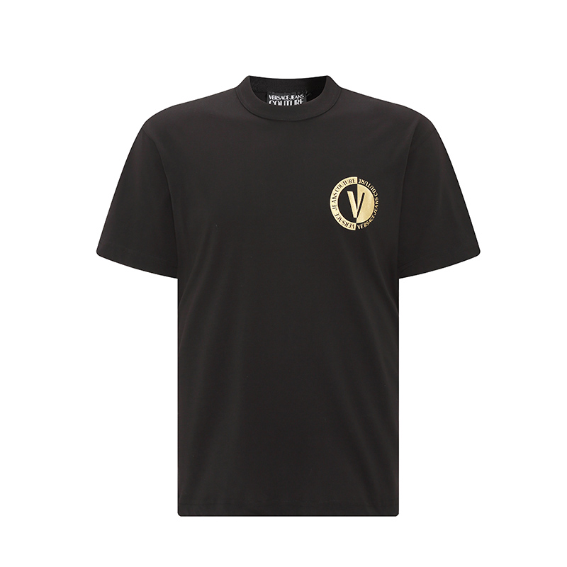 VERSACE JEANS/范思哲23年春夏新品时尚印花T恤纯色品质内搭上衣