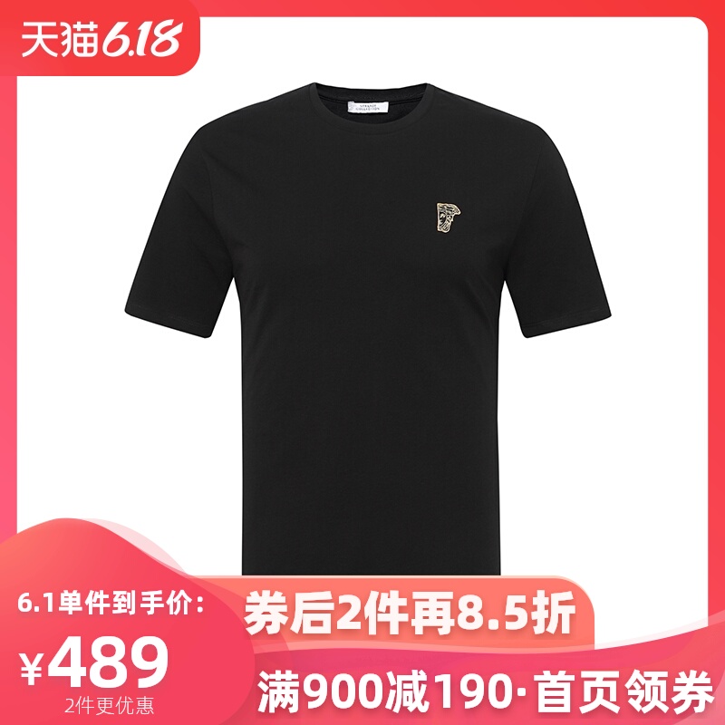 Versace Collection/20春夏新品范思哲圆领LOGO短袖T恤奢侈品男装