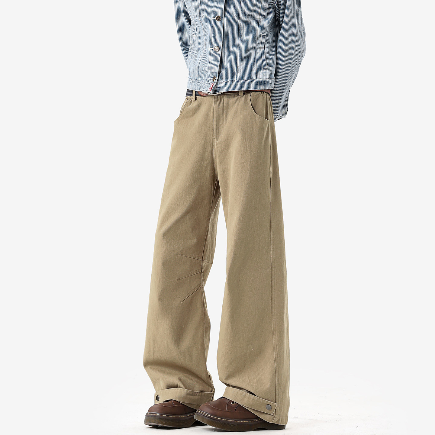 裤子男春季新款美式复古搭扣束脚宽松大码休闲长裤潮牌直筒阔腿裤,男装,休闲裤,淘宝优惠券,粉丝福利购,淘宝优惠卷