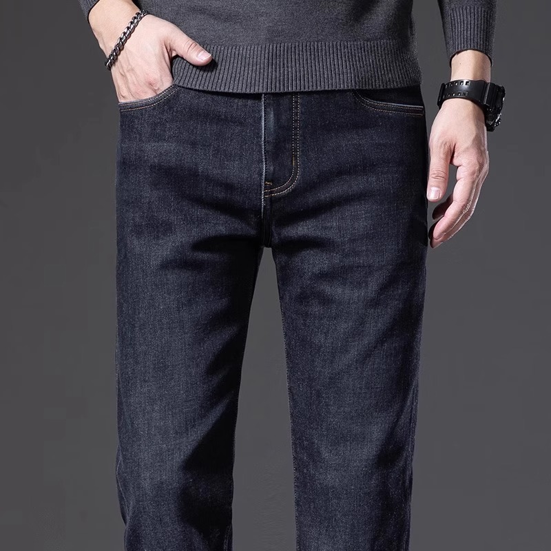 香港蓝黑牛仔裤男2025春秋款弹力商务修身直筒春季弹力休闲长裤子