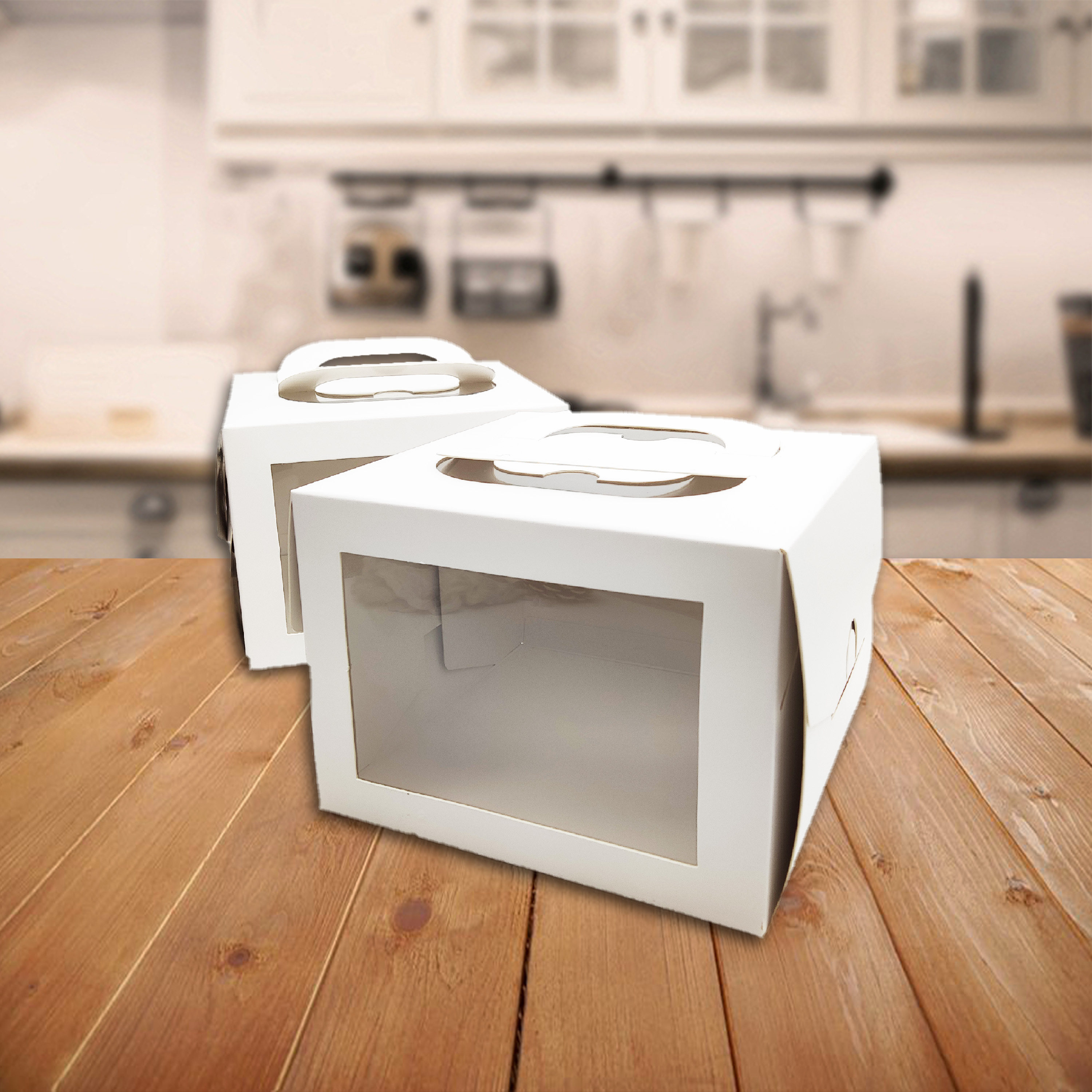 6寸开窗烘焙定制简约蛋糕盒慕斯千层西点包装盒加厚底托烫金LOGO