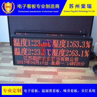 LED温湿度电子看板公司全称年月日时间星期rs485通信视频叠加包邮