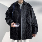 浮雕压花长袖 衬衫 男士 2026春款 高级感潮流宽松衬衣外套C22005 P50