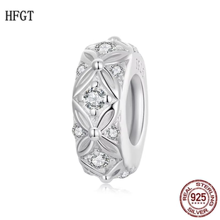 复古浮雕花纹硅胶隔珠s925纯银diy古典手链定位花朵珠子串珠饰品