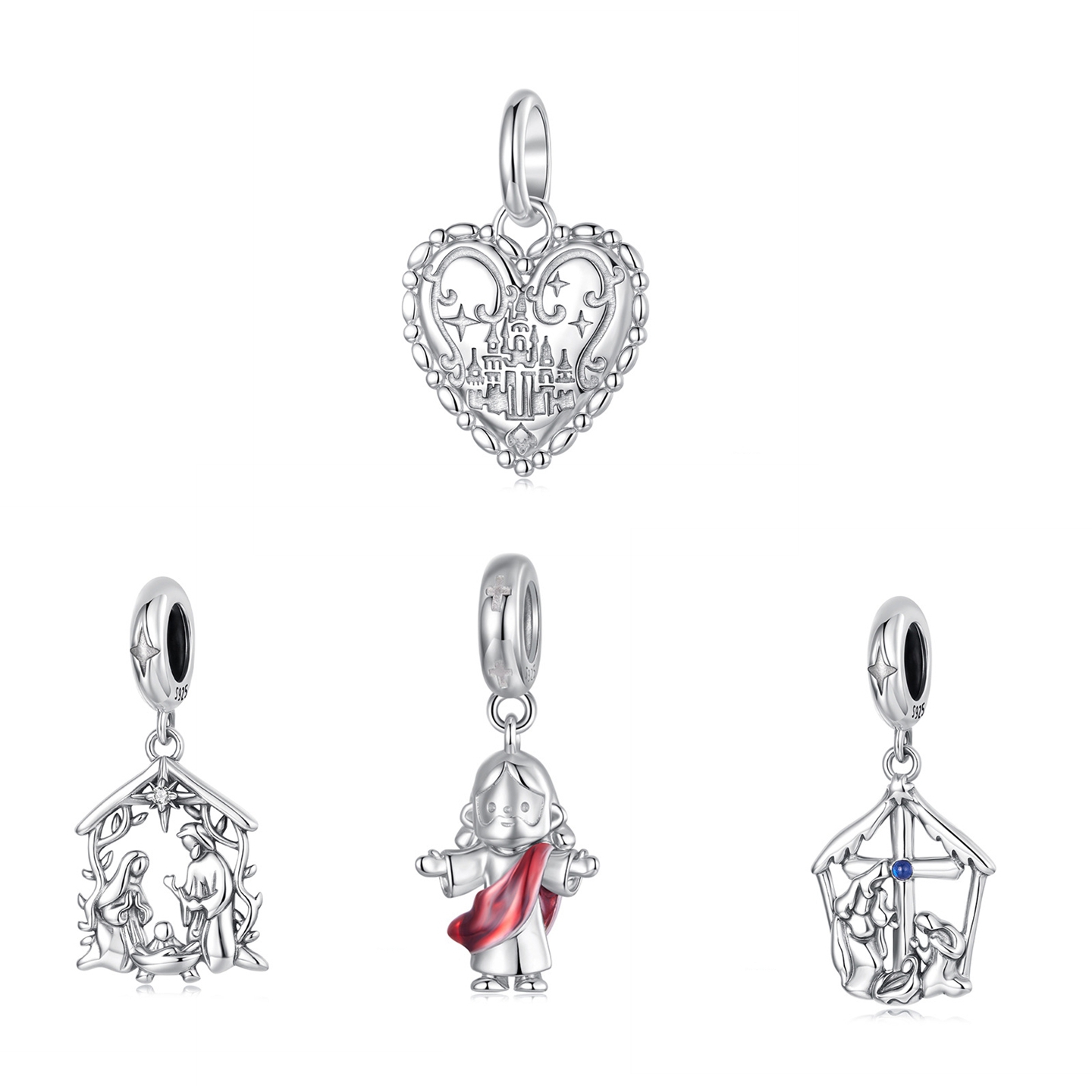 梦幻爱心城堡diy手链十字架串珠