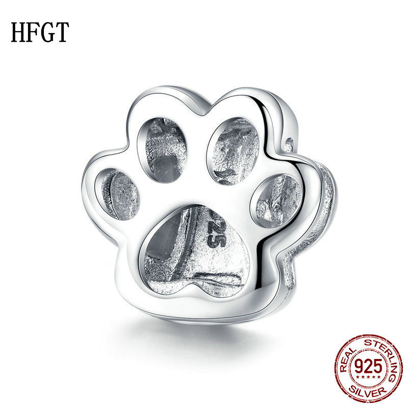 HFGT可爱动物猫爪印S925纯银手表链珠子串珠散珠手链S925纯银配件