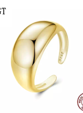 跨境爆款简约素银光圈戒指s925纯银可调节手饰指环饰品女高端首饰