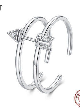 双环丘比特之箭S925银戒