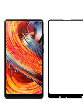 适用小米米mix2钢化膜mlx1全屏mxs覆盖xim手机mlx2s白色mis2屏mx全mixs模mi贴膜mⅰx2s黑边min2mxi黑色mx2 x2