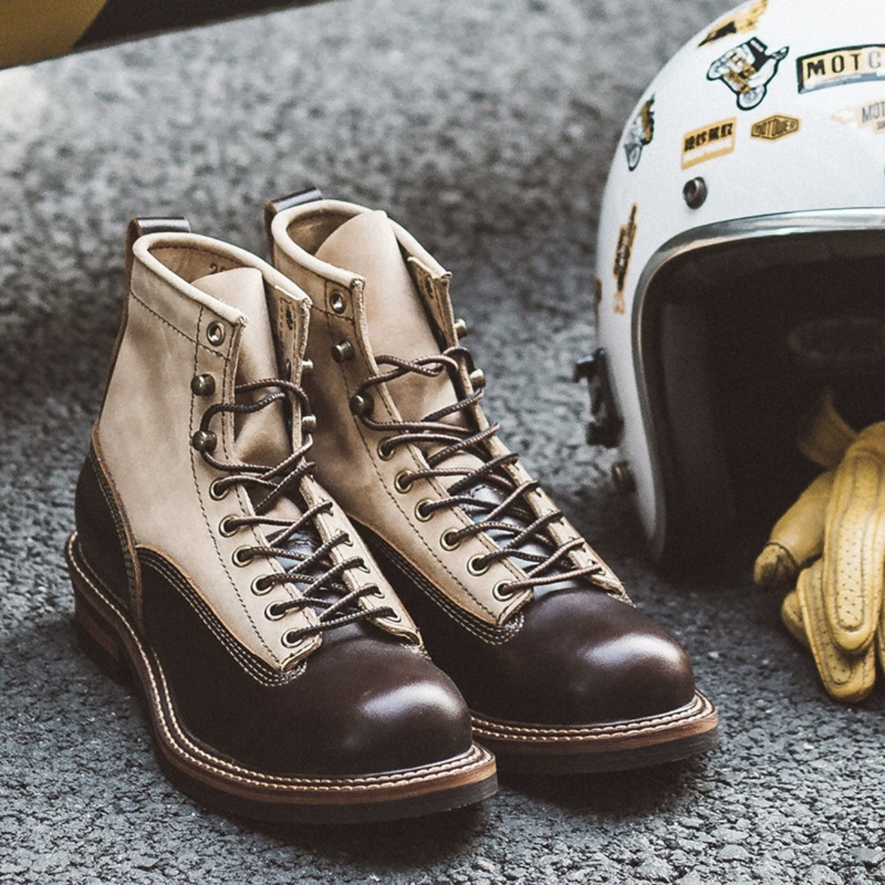 短脸工装靴牛皮工装靴复古风