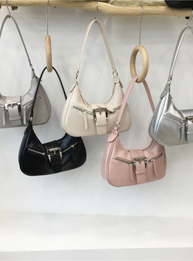 小脏柜 自制韩国ins2024新款复古辣妹腋下包小众手提法棍包斜挎包