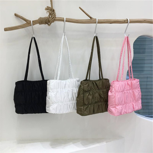 小脏柜 2025春夏韩国东大门新品褶皱云朵托特包时尚女单肩腋下包