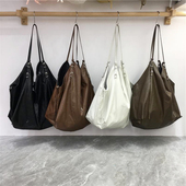 小脏柜 2024秋冬韩国ins博主街头慵懒风大容量休闲软皮单肩托特包