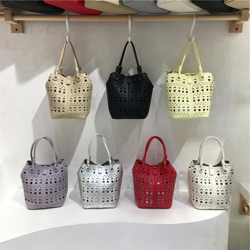 小脏柜 小众高级镂空水桶菜篮子包女时尚百搭手拎单肩斜挎托特包