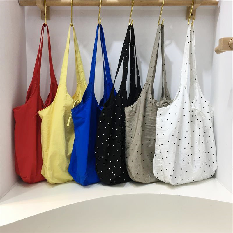 小脏柜 韩系ins文艺少女风百搭波点帆布包包休闲大容量单肩托特包,箱包皮具/热销女包/男包,通用款女包,淘宝优惠券,粉丝福利购,淘宝优惠卷