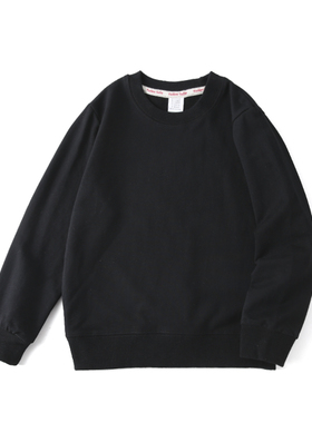 儿童打底白色卫衣亲子装长袖t恤纯棉内搭男孩上衣大童运动会班服