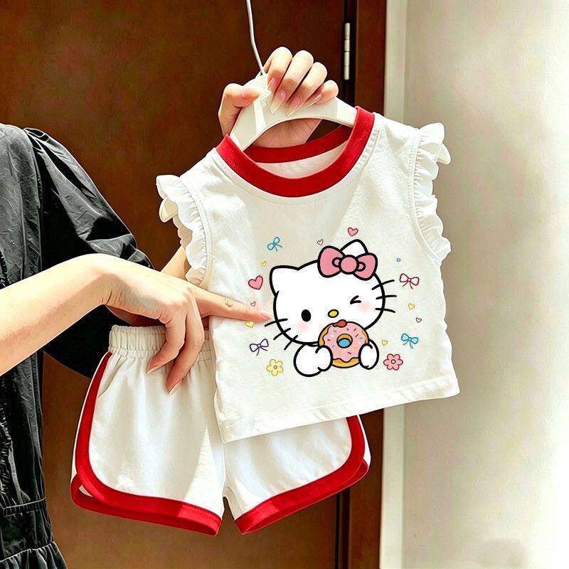 2026夏季套装纯棉可爱女童洋气薄款无袖背心儿童两件套背心短裤潮