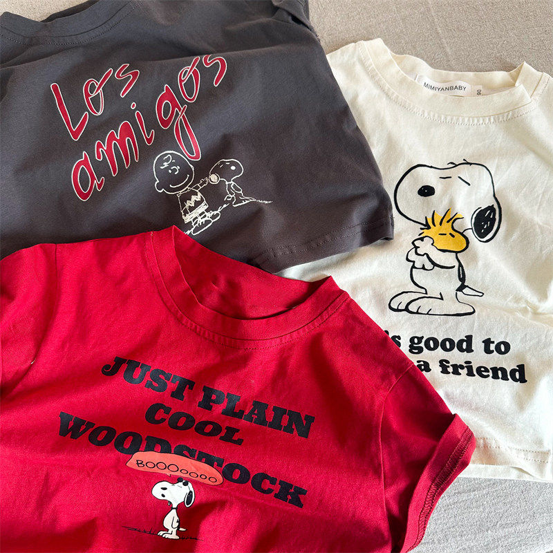 纯棉儿童装宝宝上衣2025新款可爱卡通百搭男女孩中小童短袖t恤夏,童装/婴儿装/亲子装,T恤,淘宝优惠券,粉丝福利购,淘宝优惠卷