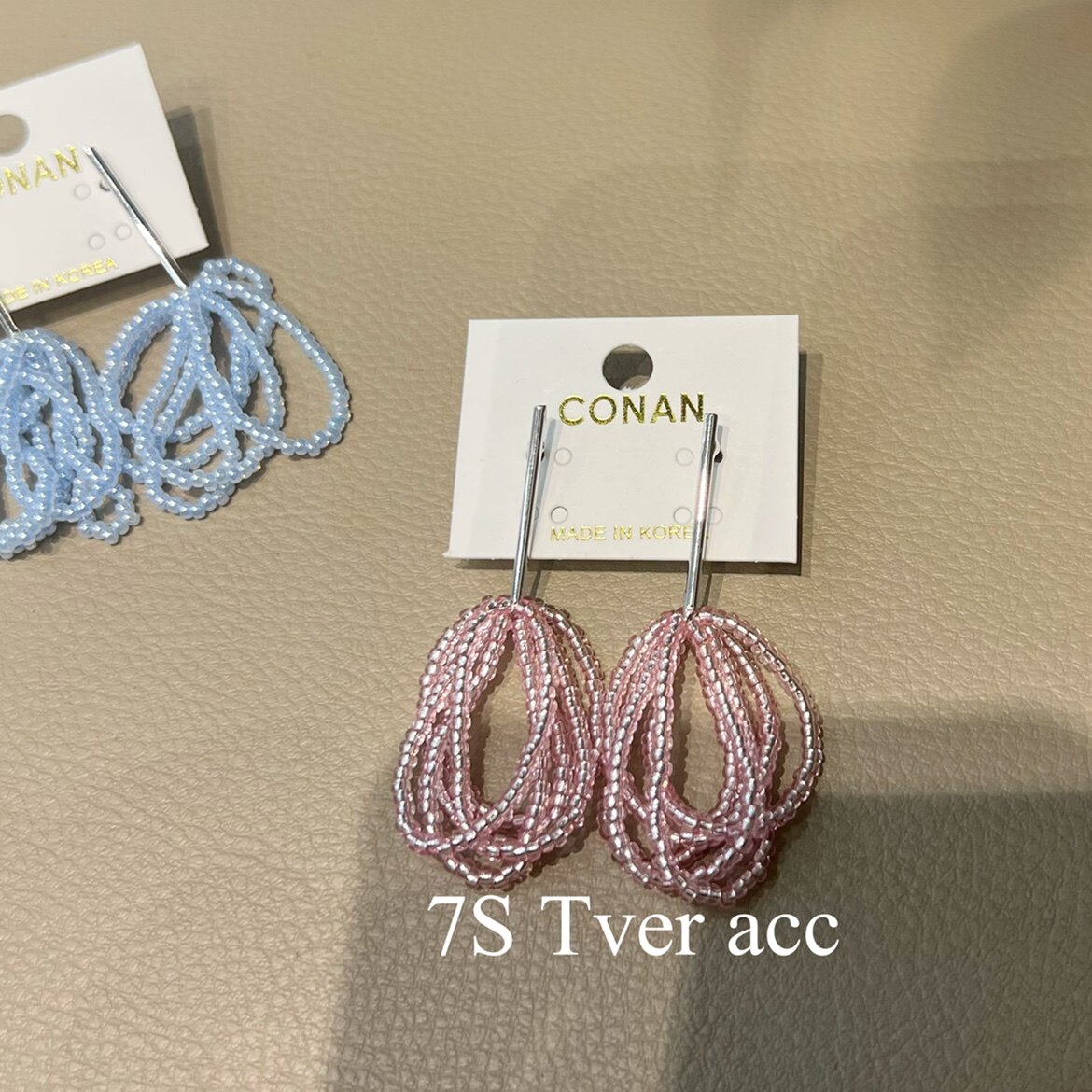 现tver acc韩国东大门进口手工串珠编织花朵耳环女气质百搭耳饰