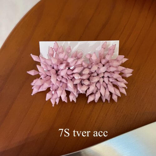 实拍韩国进口粉嫩烟花耳钉 花朵耳环耳饰 夸张度假耳钉