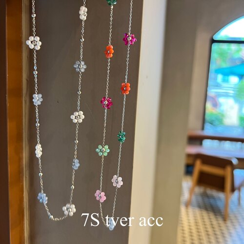 tver Acc韩国东大门彩色多巴胺花朵锁骨链 项链 Choker