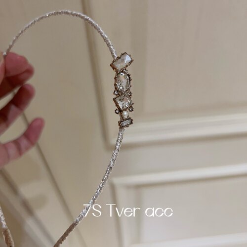 tver Acc韩国进口锆石精致发箍头箍法式 新款细边ins