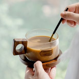 咖啡杯套装泡茶杯茶水分离办公杯喝茶杯子轻奢复古玻璃水杯