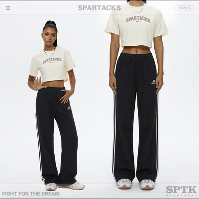SPARTACKS三条杠阔腿休闲裤女