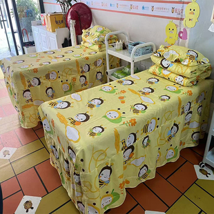 纯棉床单被套卡通小蜜蜂床罩床笠按摩床裙小儿推拿床罩美容床罩