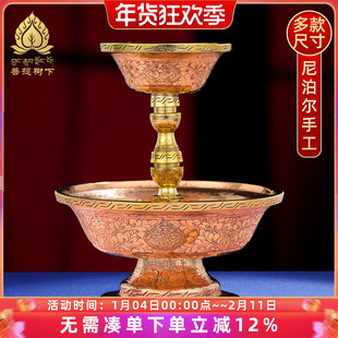 尼泊尔进口手工铜护法杯藏传密宗紫铜杯红铜护法杯小号中号大号