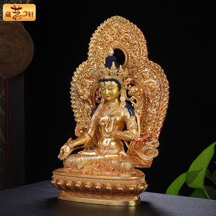 白度母佛像摆件纯铜全鎏金仿尼泊尔藏传密宗佛台供奉观音菩萨佛像