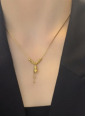 金色葫芦项链新款女钛钢不掉色