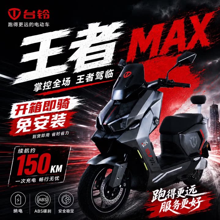 台铃王者MAX3000W智能电动摩托