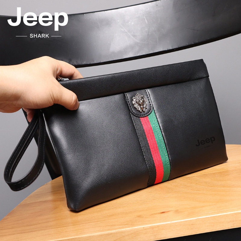 jeep吉普新款男手包皮夹手夹包休闲手拿包韩版手抓包信封包潮时尚