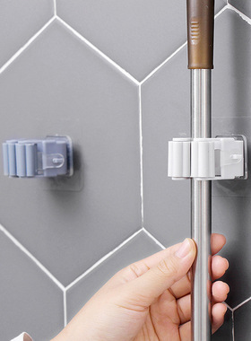 拖把架免打孔拖把夹拖把挂钩 无痕卫生间粘胶壁挂拖把扫把卡座扣