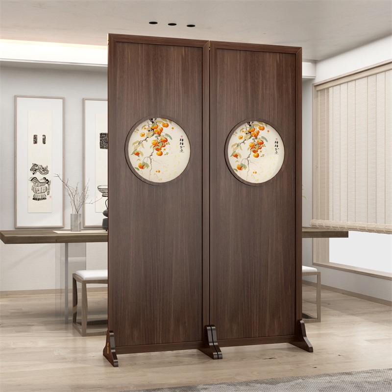 入户正对门屏风隔断客厅折叠移动客厅进门遮挡新中式办公室实木