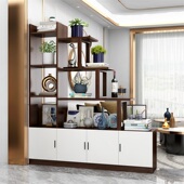木质隔断柜架现代简约博古架置物架玄关柜进门入户实木客厅装 饰
