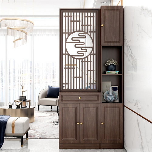 徐艺木业实木隔断屏风柜入户安装