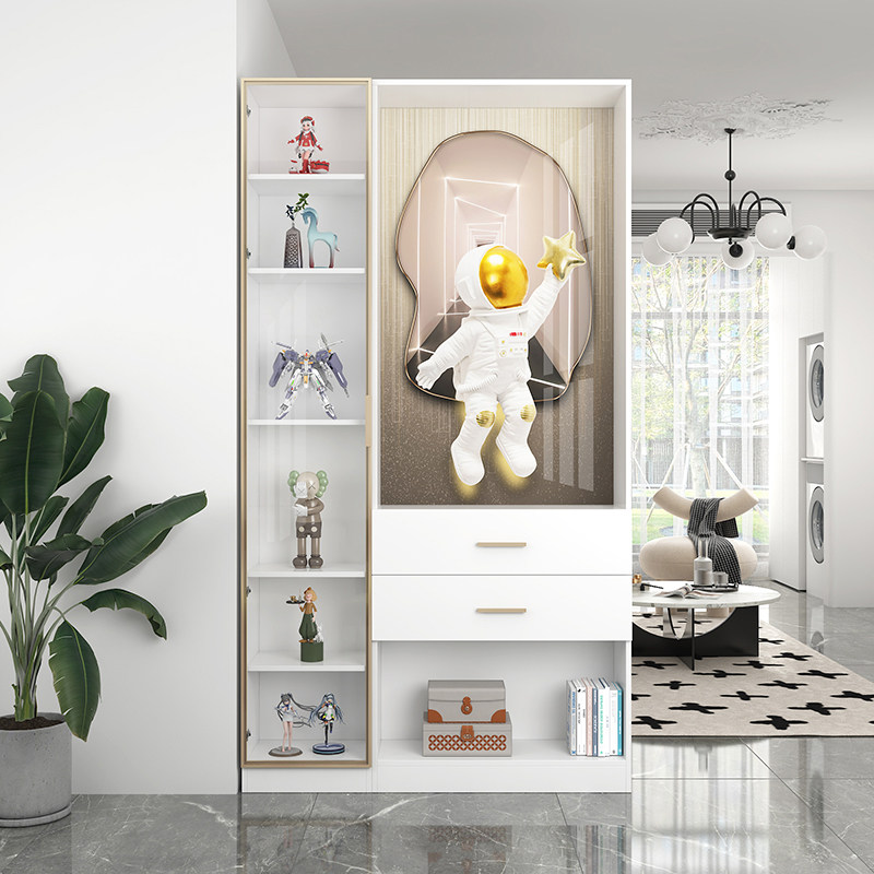 高档轻奢现代简约实木屏风隔断柜入户客厅长虹玻璃正对大门玄关柜