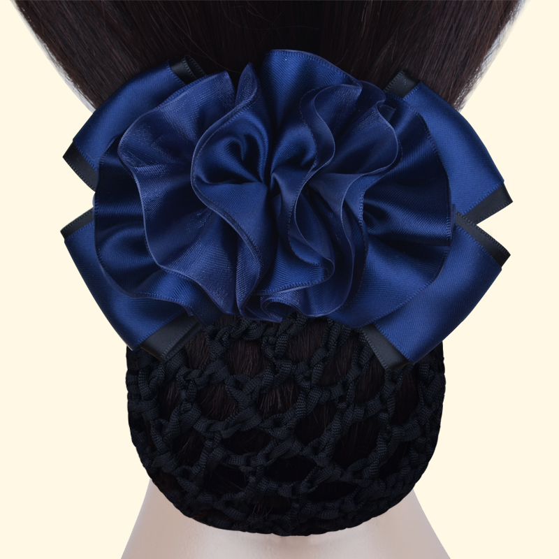 韩版职业头花发网网兜空姐立体花