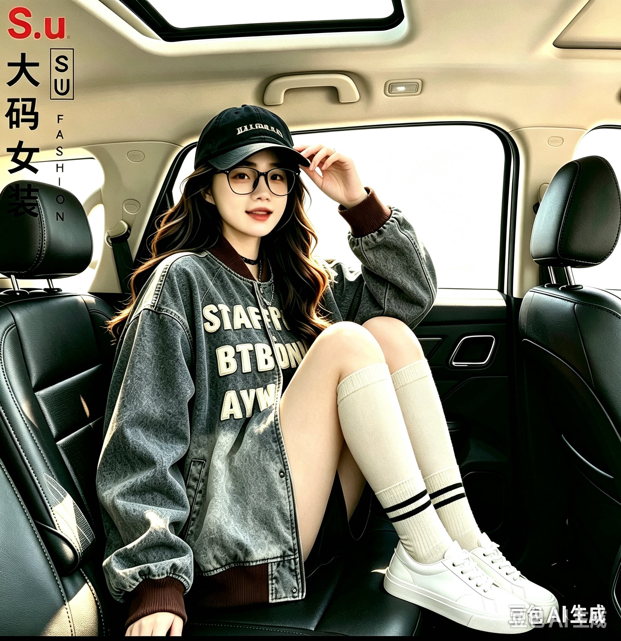 大码美式复古字母印花棒球服外套女春秋新款宽松休闲运动风上衣