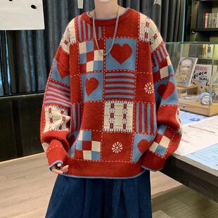 大码秋冬季ins超火加厚毛衣女复古慵懒风韩版宽松针织衫外套潮