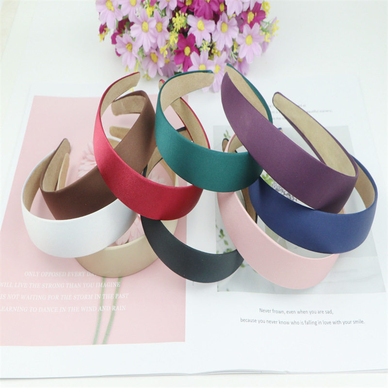 包布发箍3厘米色丁布头箍内贴布diy手工发饰鸡皮绒包布塑料头箍