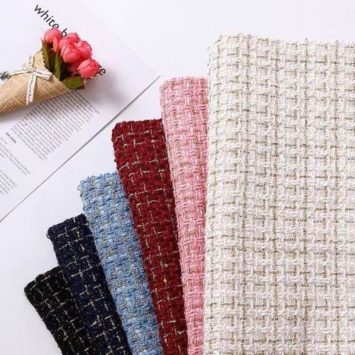 小香风编织布料花束包花布