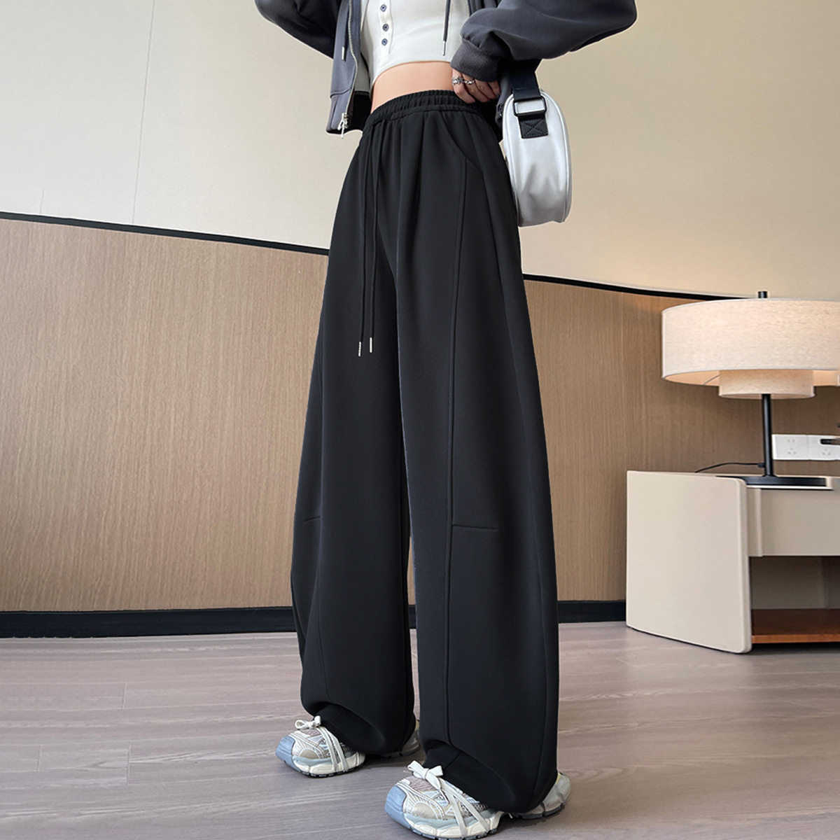 秋冬新款小脚哈伦裤女冬季加绒加