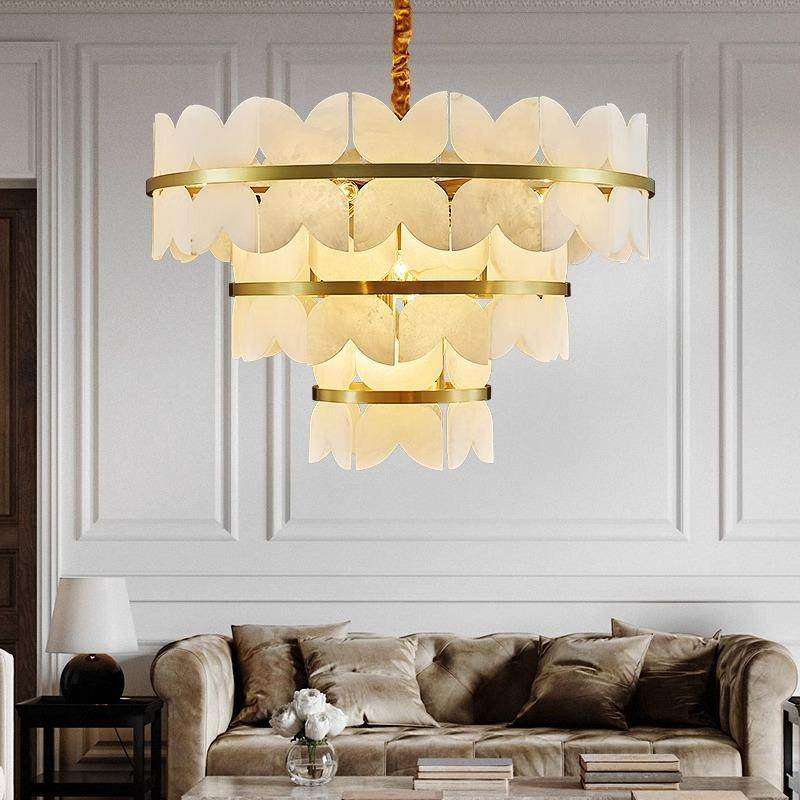 新中式轻奢后现代简约创意别墅复式楼LOFT客餐厅卧室全铜云石吊灯,家装灯饰光源,餐厅吊灯,淘宝优惠券,粉丝福利购,淘宝优惠卷